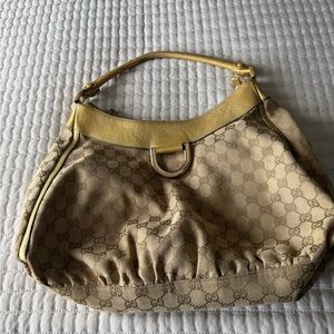 Gucci Beige and Yellow Hobo Bag